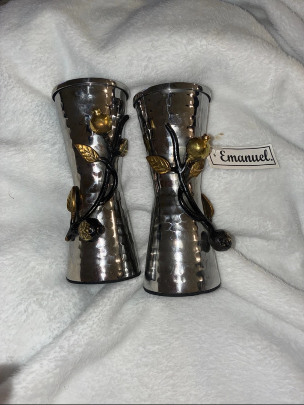 Yair Emanuel Pomegranate Candle Stick Holders - Picture 2 of 6